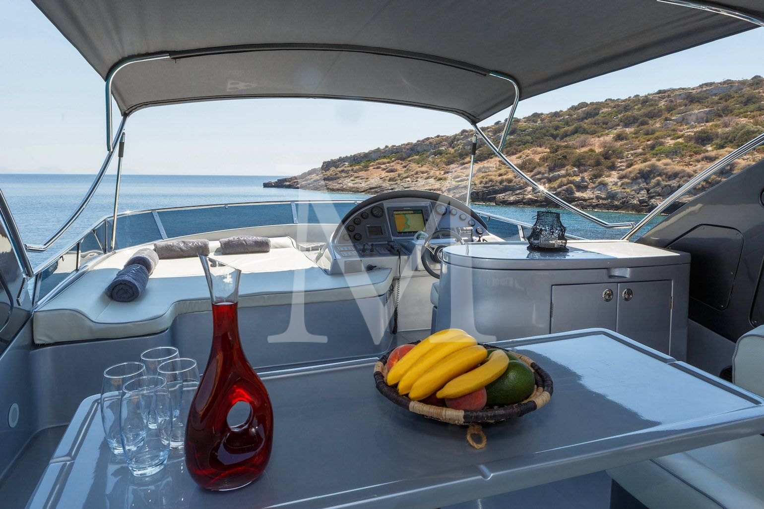 REVIVAL yacht cruising Greek islands flybridge