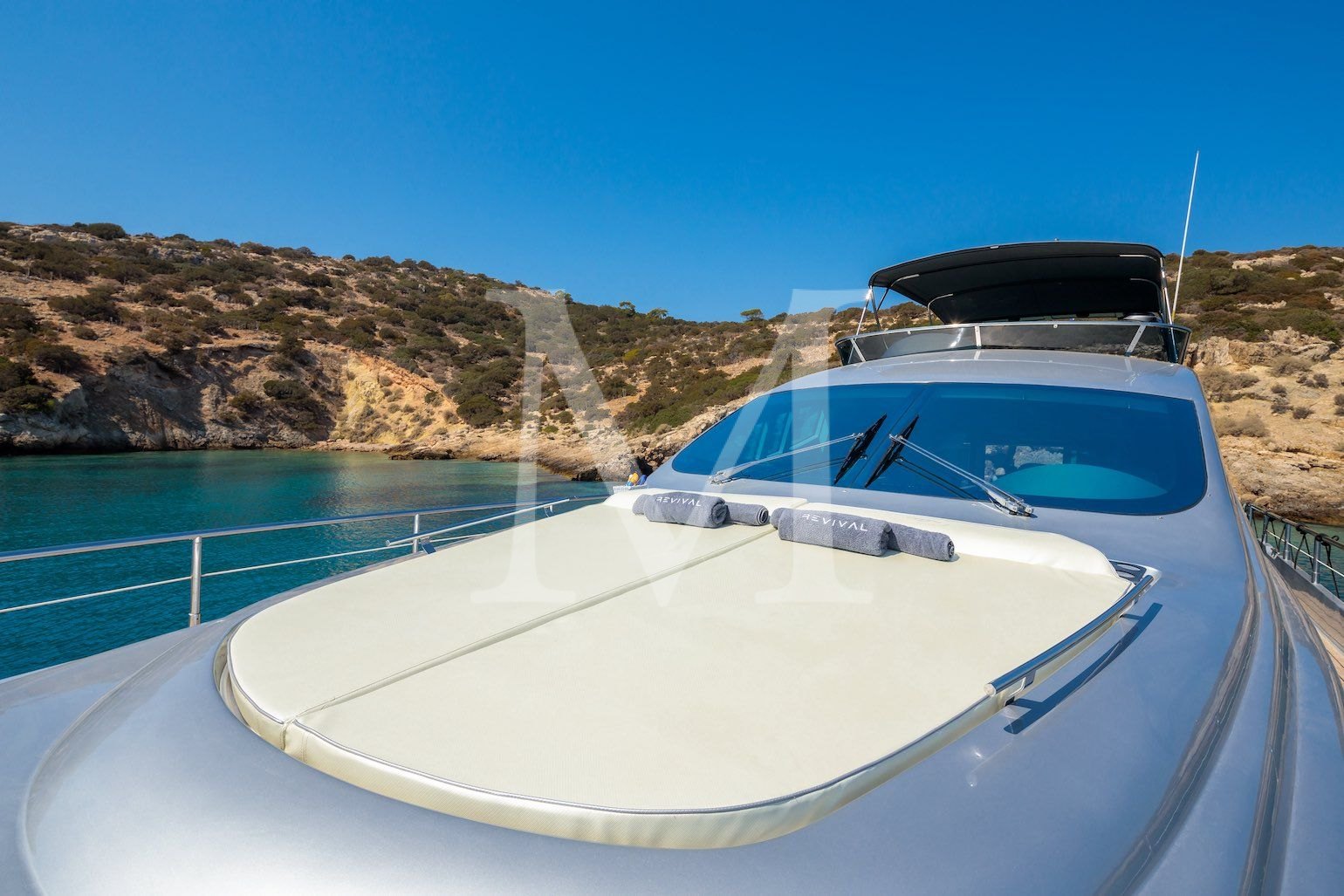 REVIVAL family yacht charter Greece bow