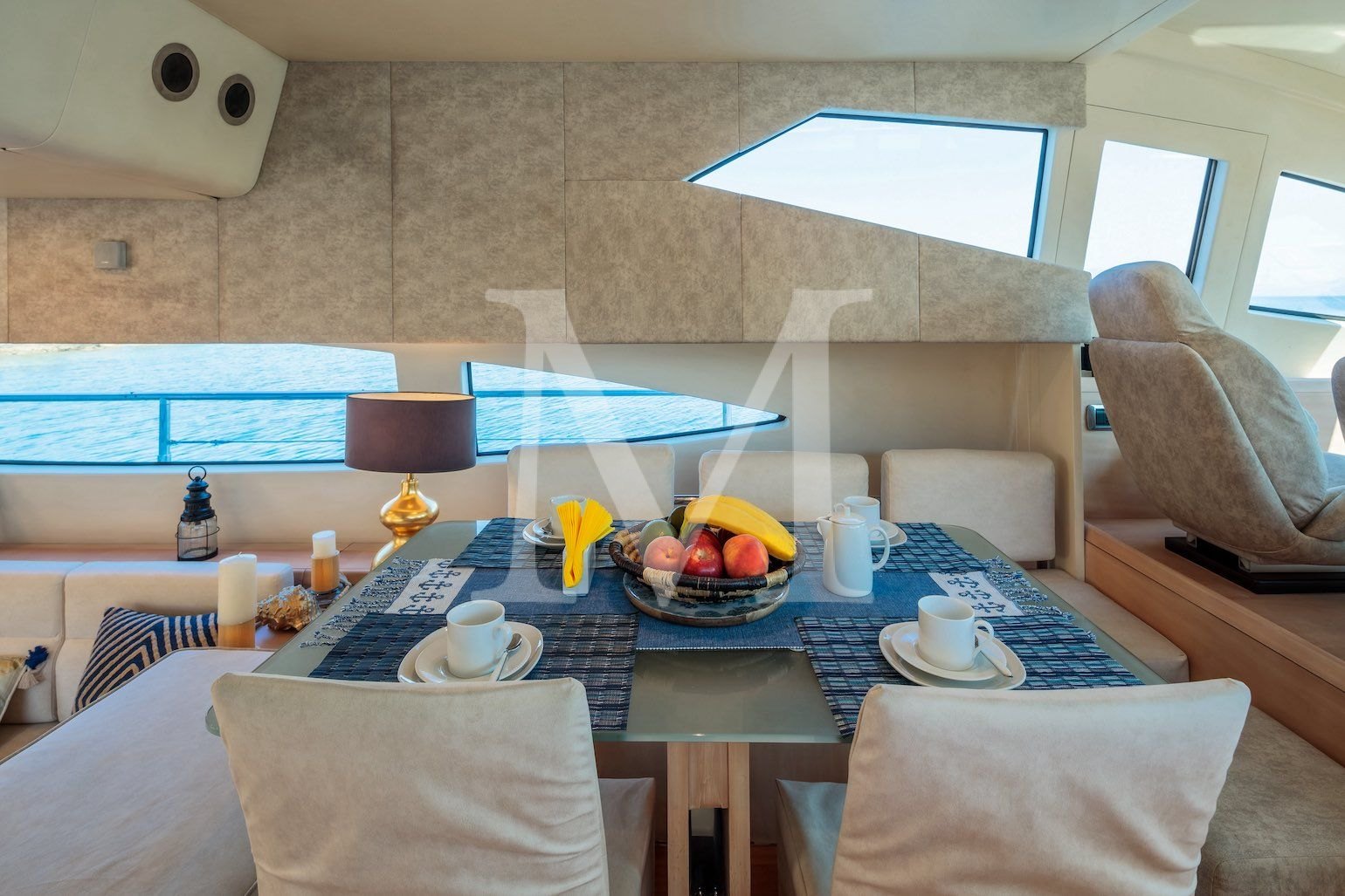 REVIVAL yacht charter Greece dining