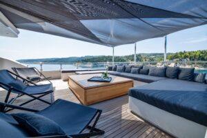 50m Zia yacht sundeck aft side loungers