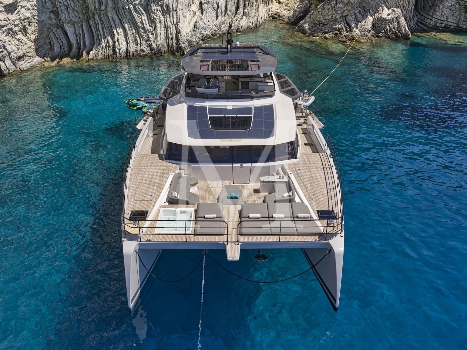 fore deck aerial Christal Mio 80 Greece Charter