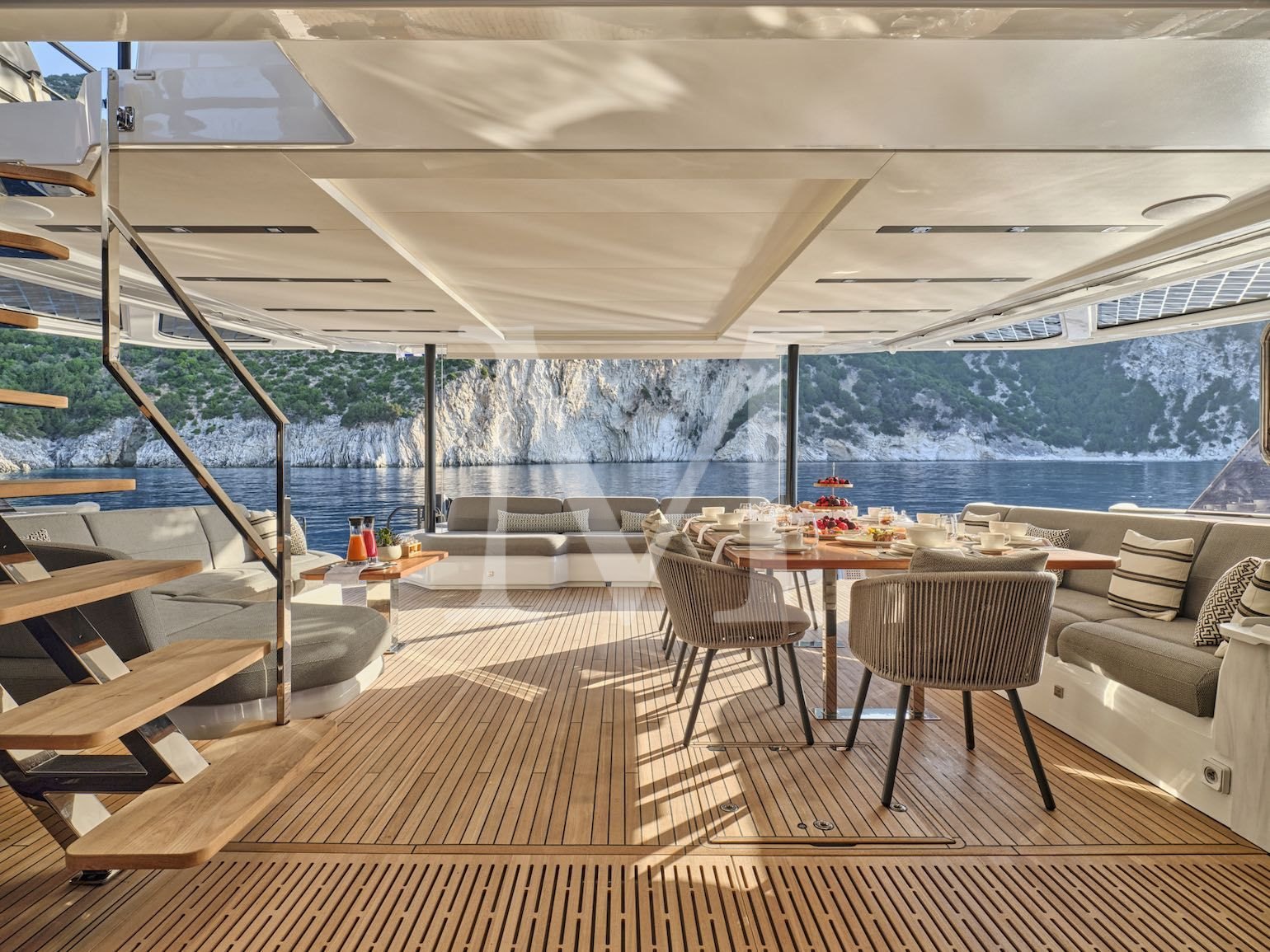 fountaine pajot Christal Mio 80 Greece Charter_ aft_deck