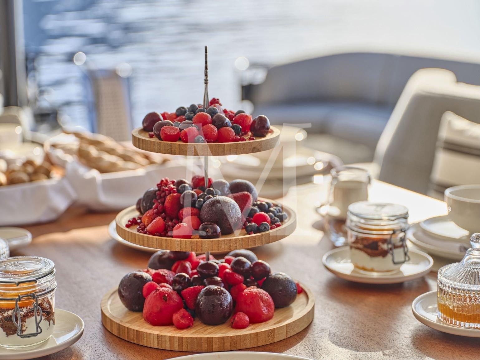 breakfast Power catamaran Charter in greece New Christal MIO 80