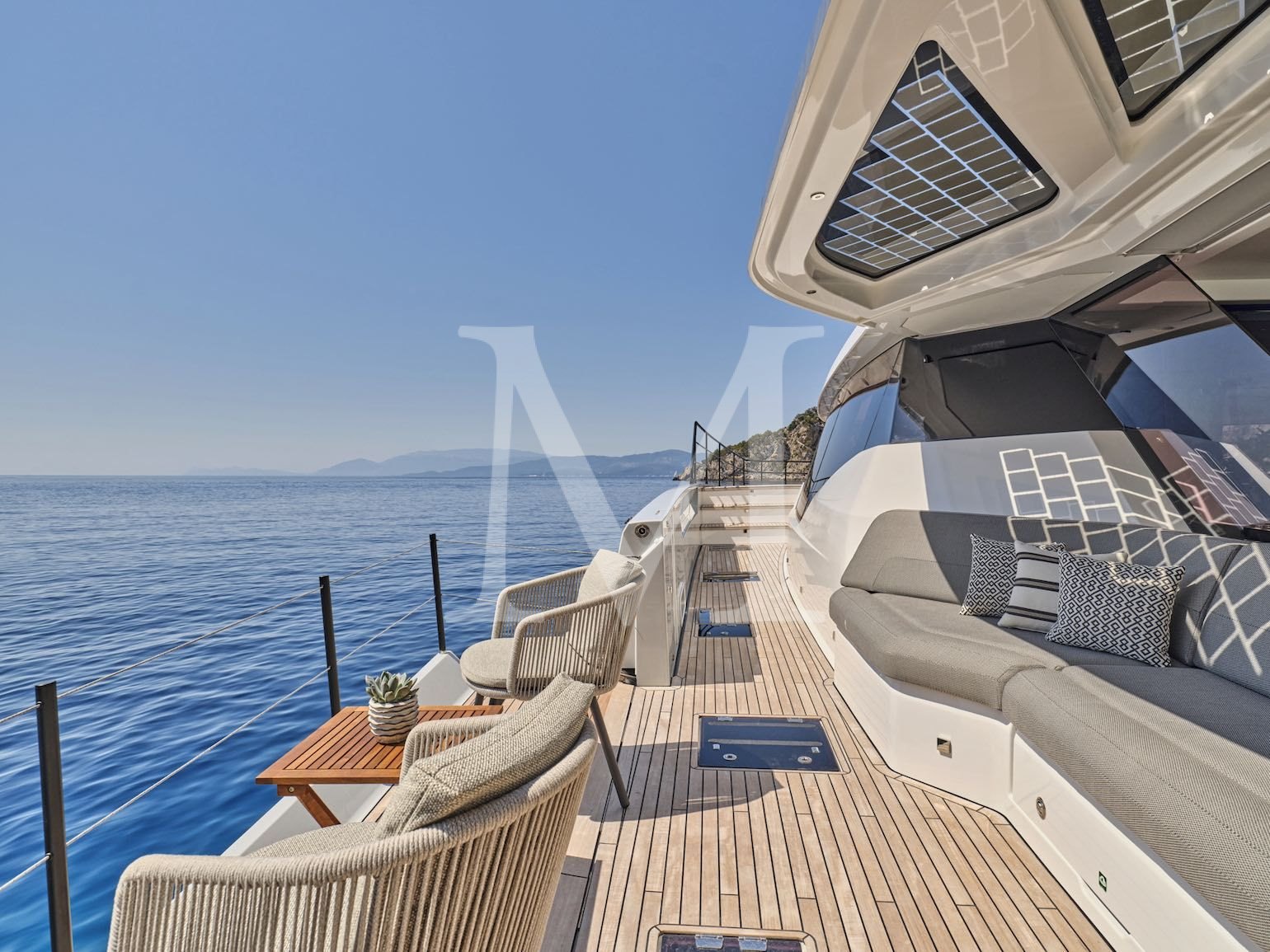 charter yacht New power catamaran Christal MIO 80 Greece_balcony