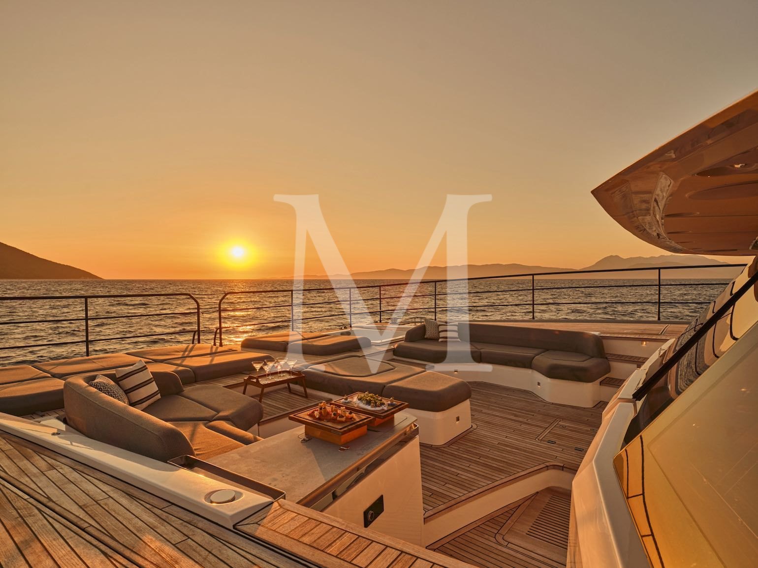 charter yacht New power catamaran Christal MIO 80 Greece_sunset