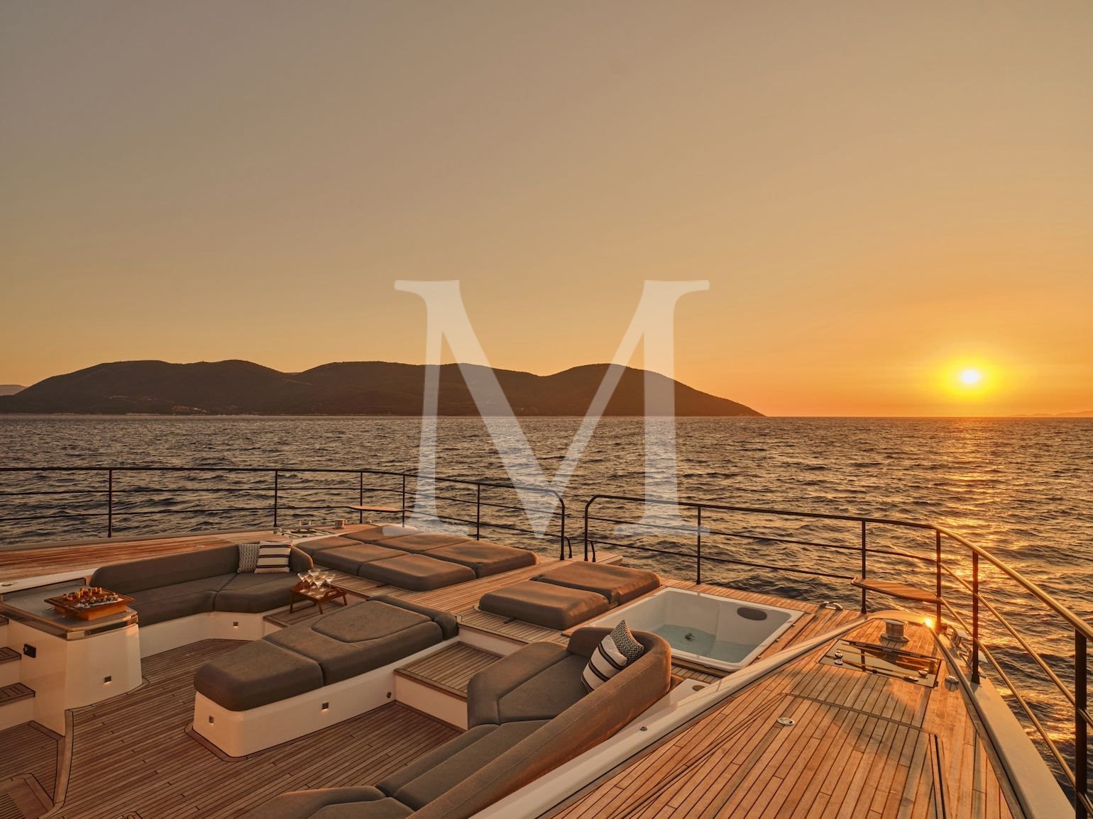 charter yacht New power catamaran Christal MIO 80 Greece_sunset2