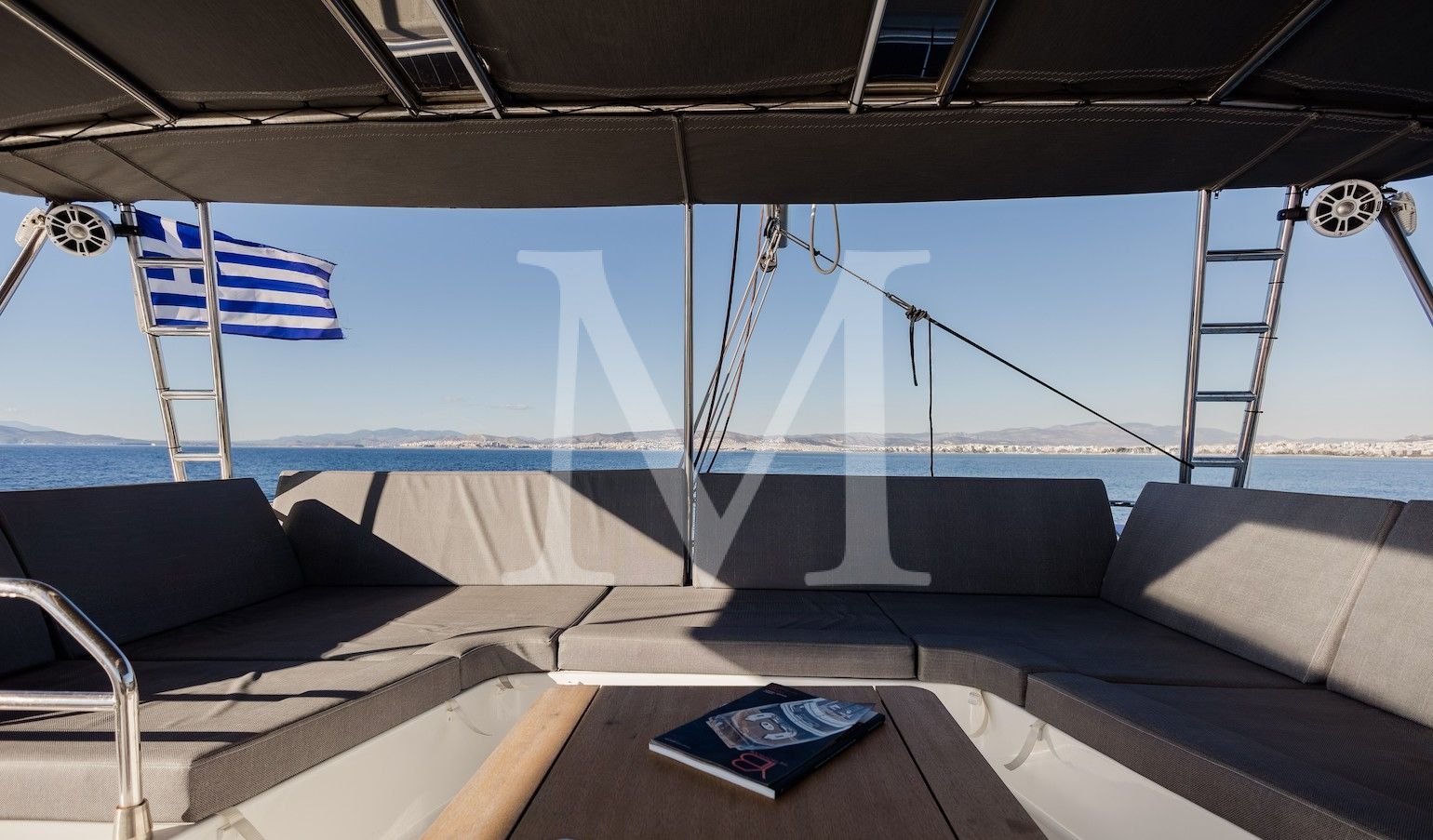 KEBISIKS catamaran charter Greece_flybridge