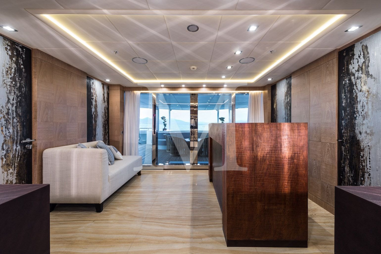 the 50m I Nova explorer main salon entrance