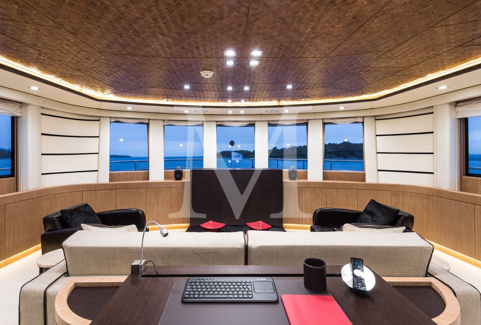 the 50m I Nova explorer main deck Owner's suite office