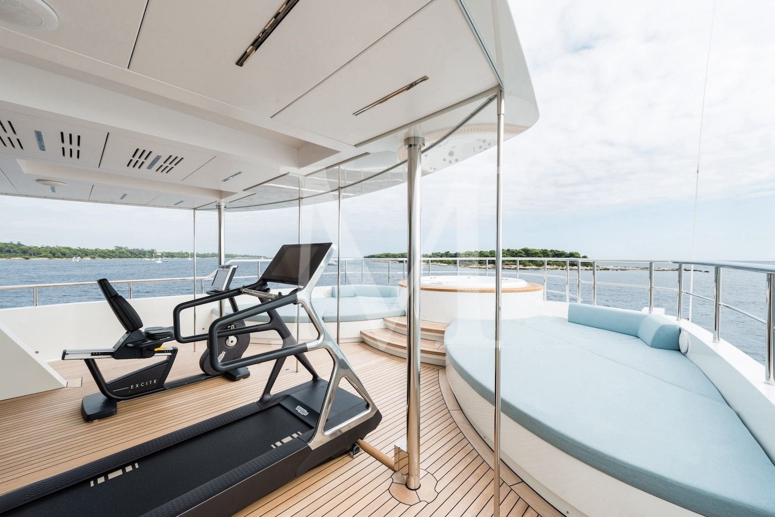 the 50m I Nova explorer yacht top deck gym