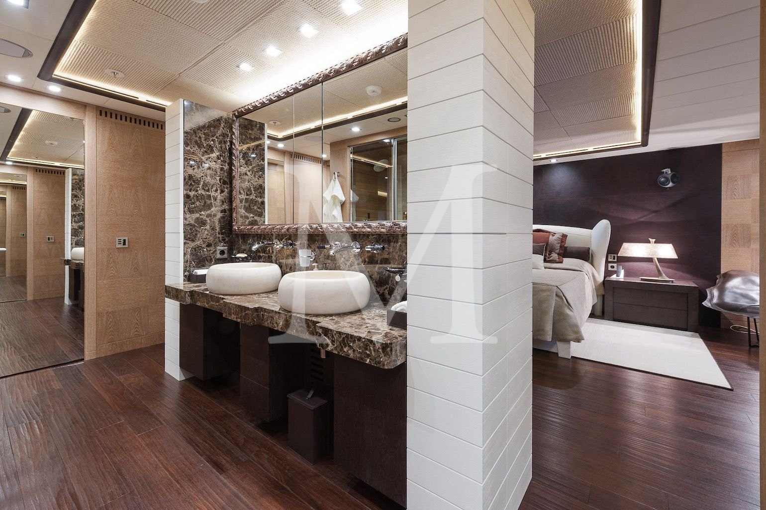 the 50m I Nova explorer main deck Owner's suite Bathroom