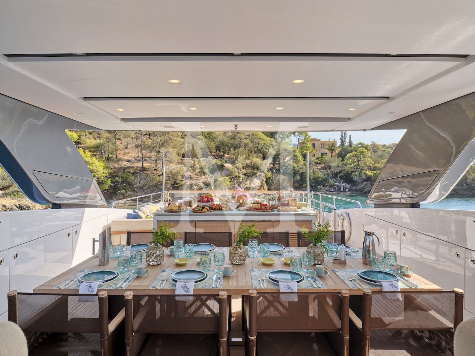 Rare Diamond Charter Greece - sundeck-shaded