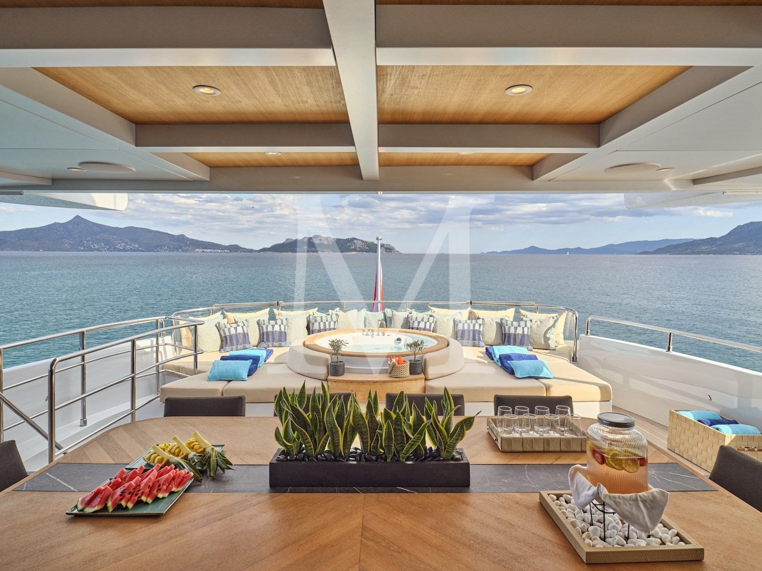 Yacht Celia P charter upper deck aft2