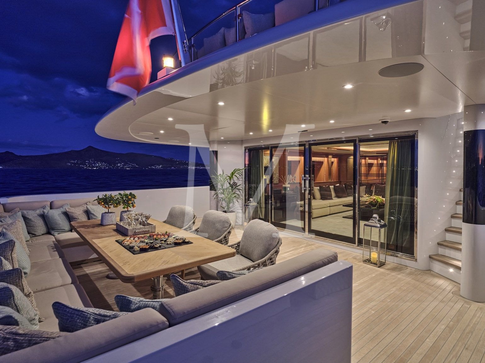 Celia P aft deck night