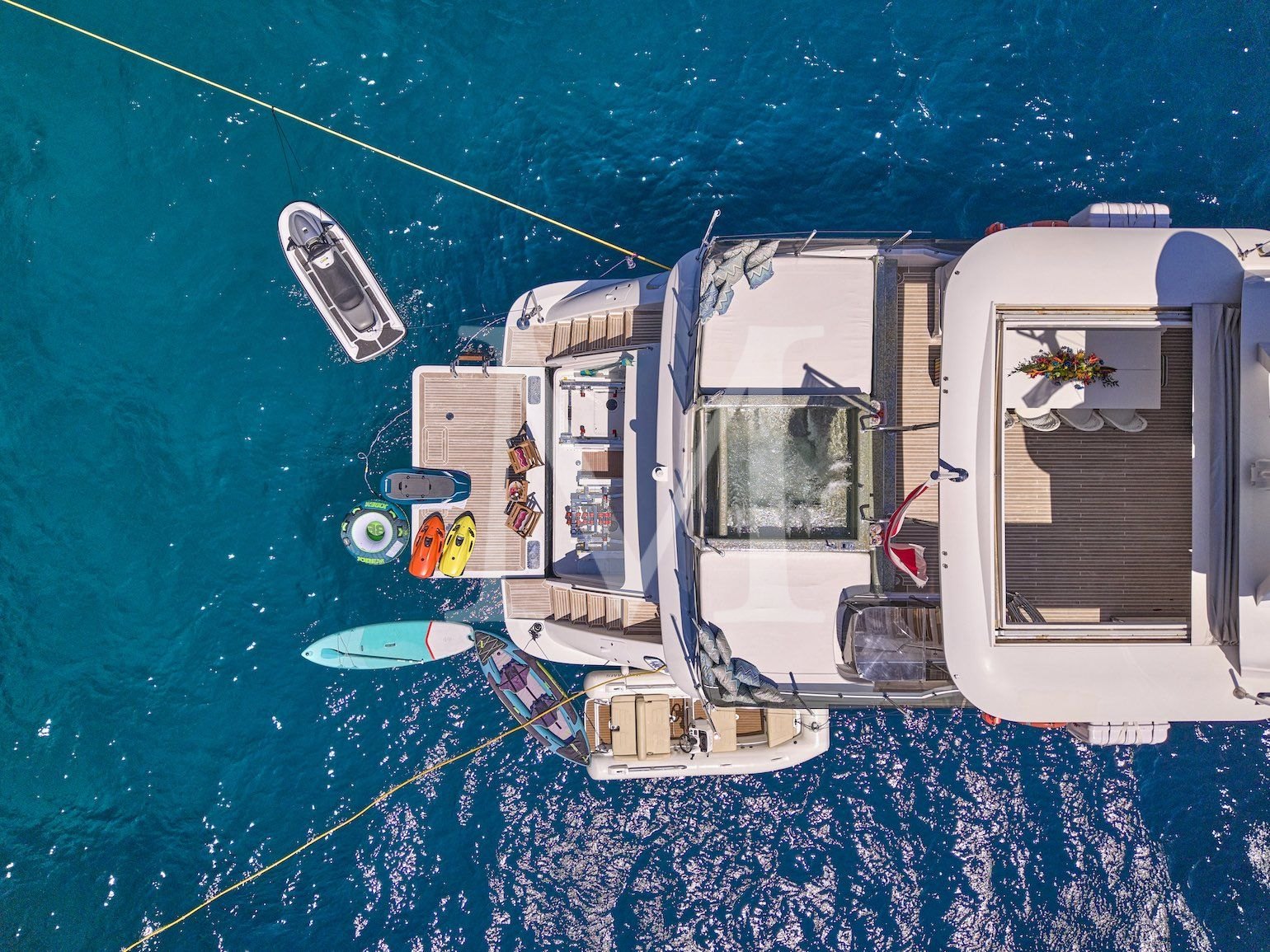 GALA I yacht charter greece, aerial aft