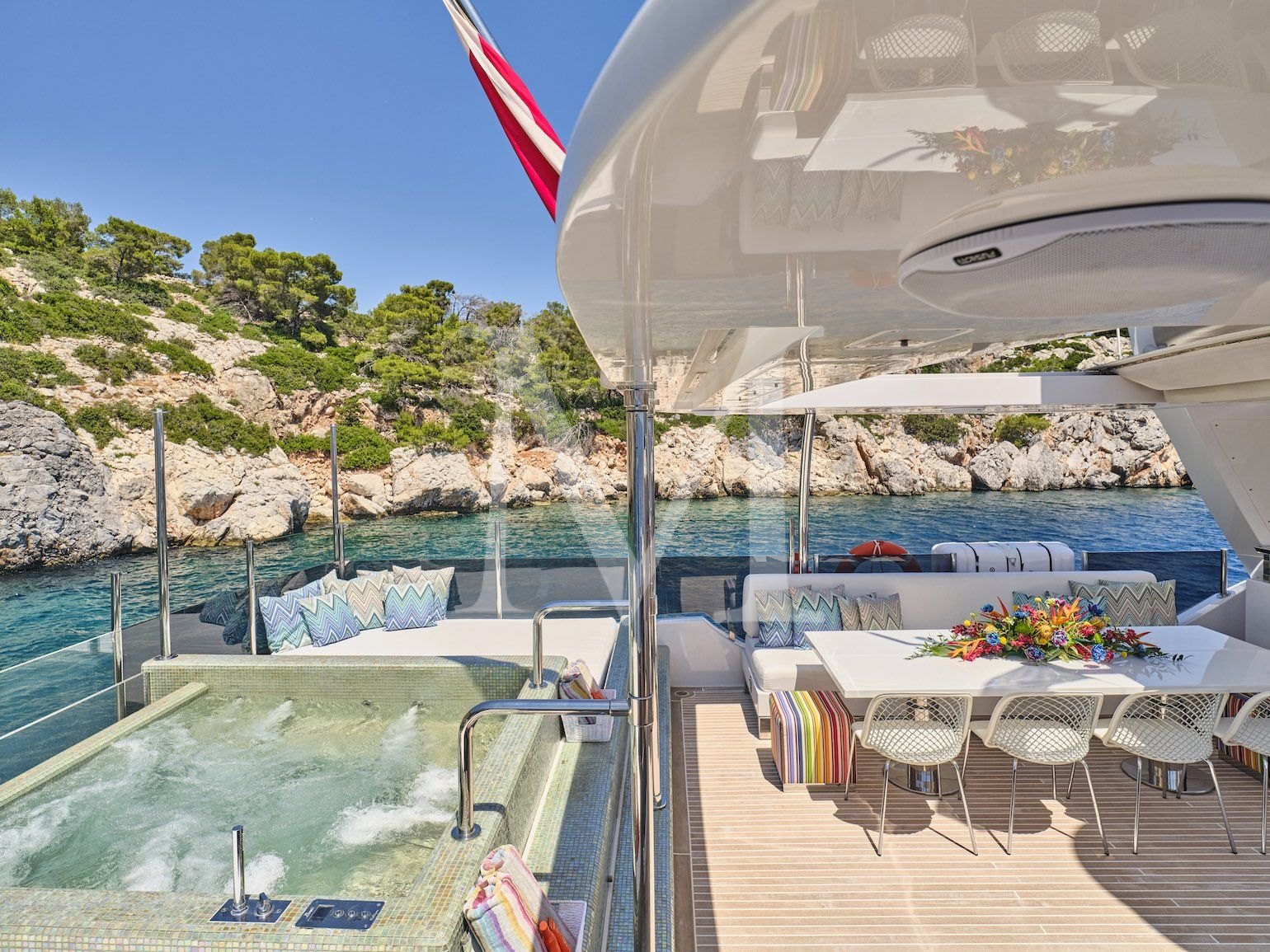 GALA I yacht charter greece, jacuzzi on sundeck