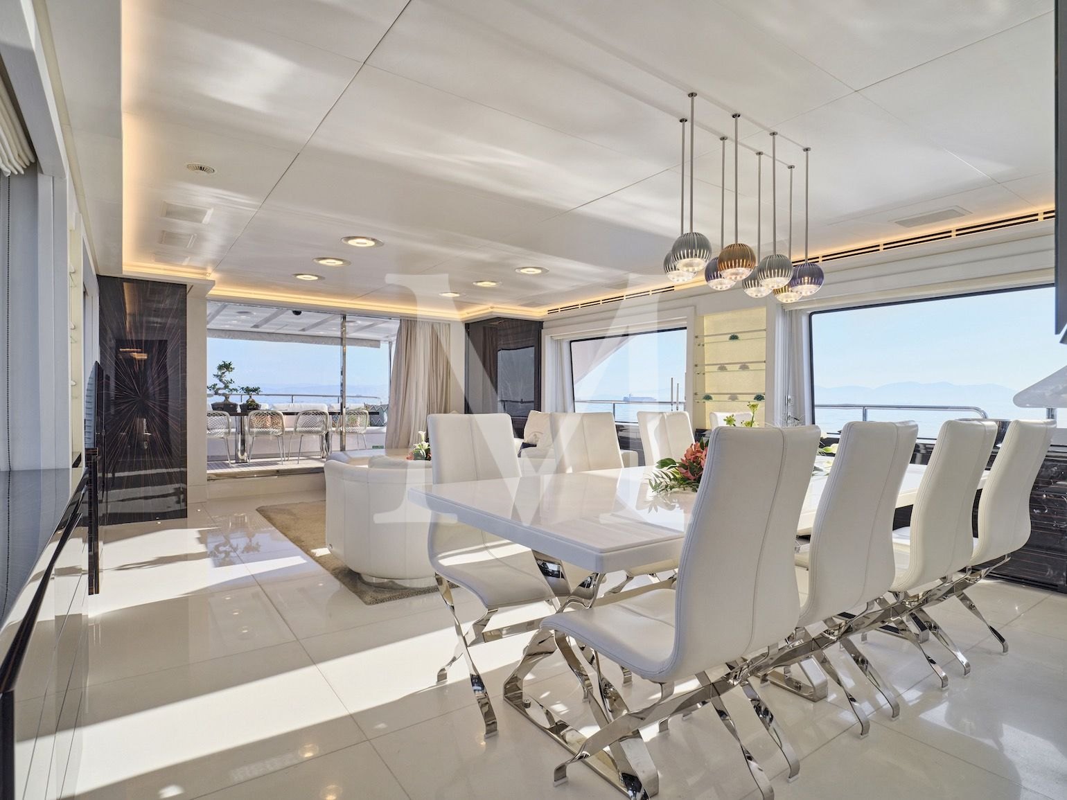 GALA I yacht charter greece, fendi interior, salon