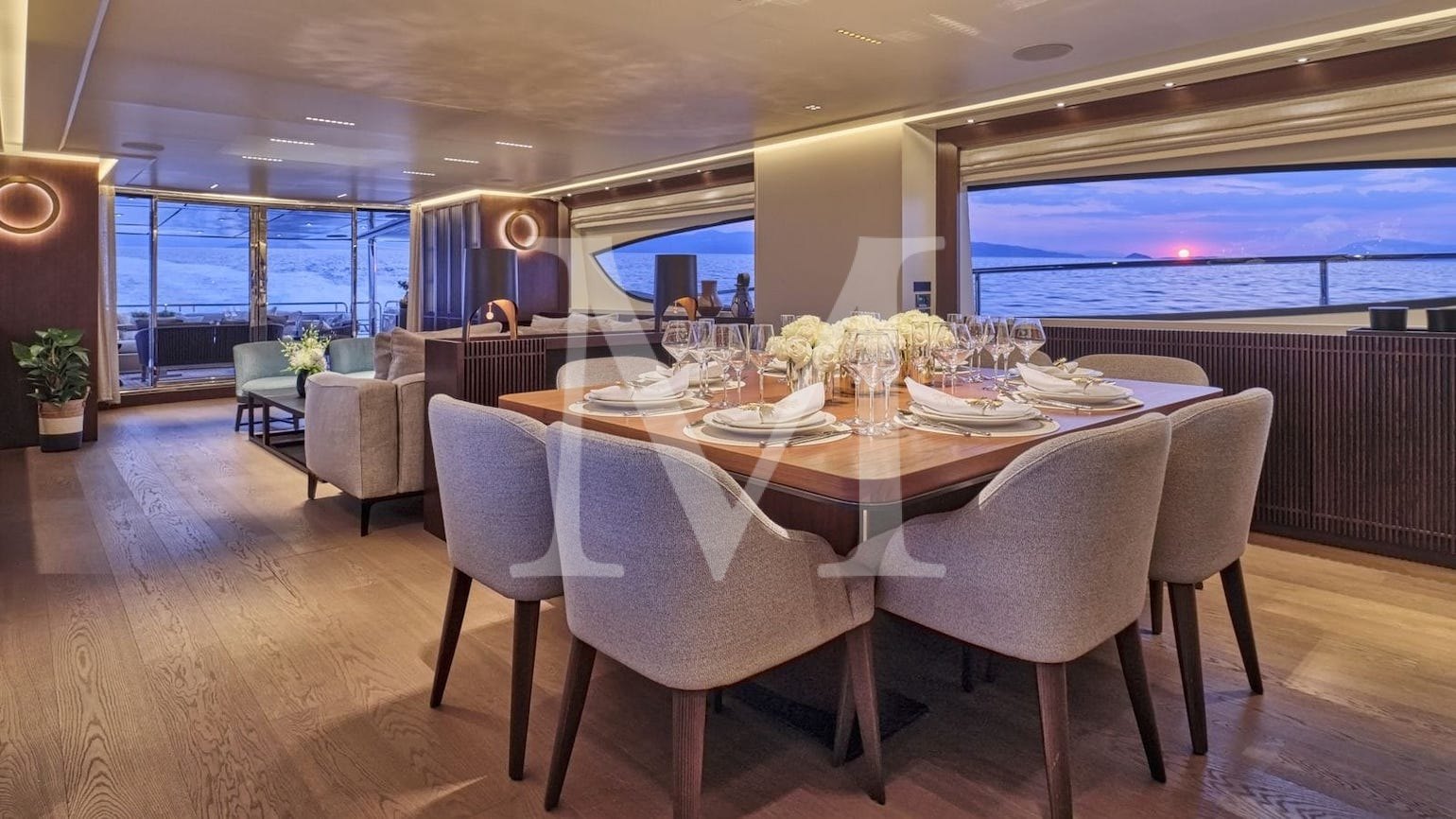 once more yacht charter salon dining