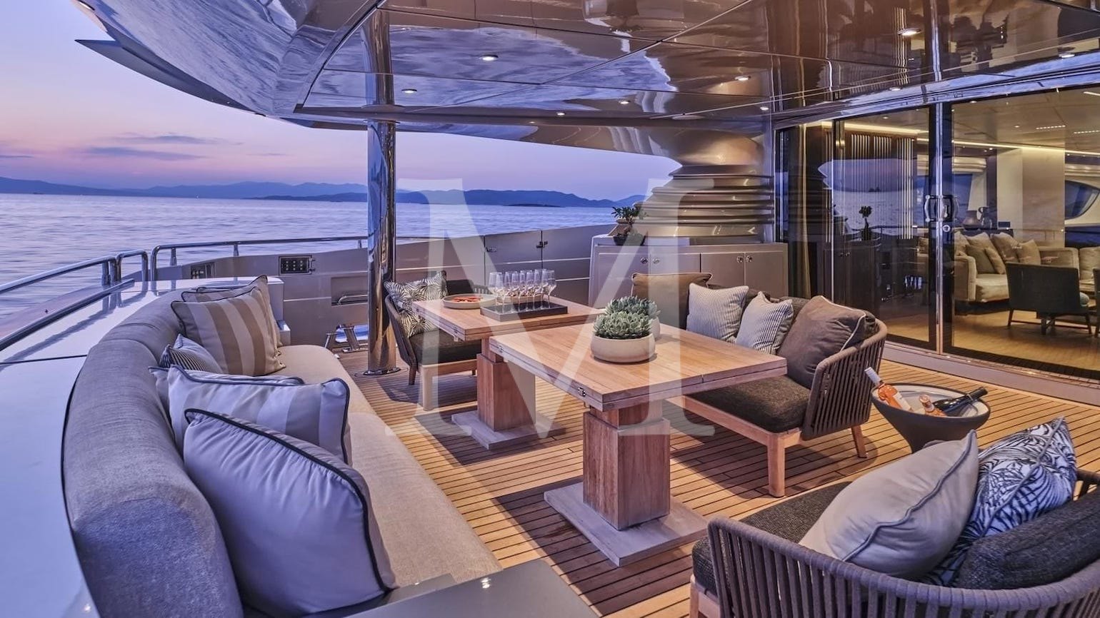 once more yacht charter aft deck evening