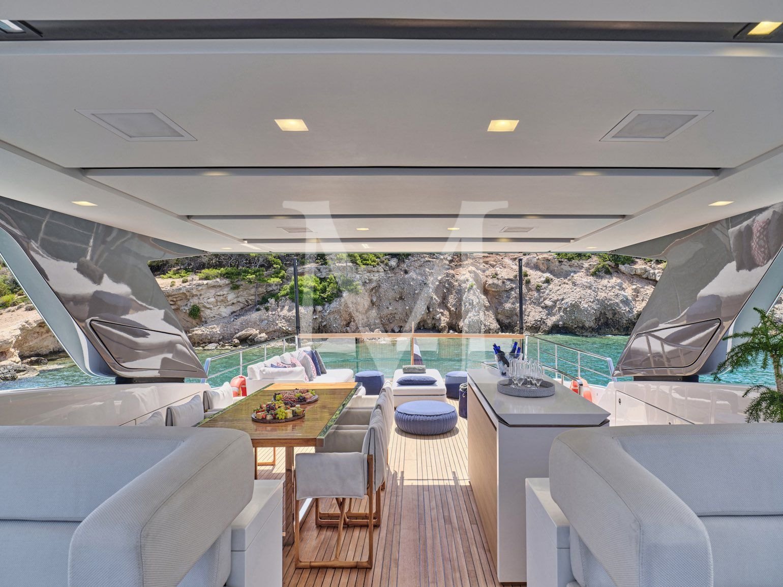Charter yacht Alein greece shaded deck