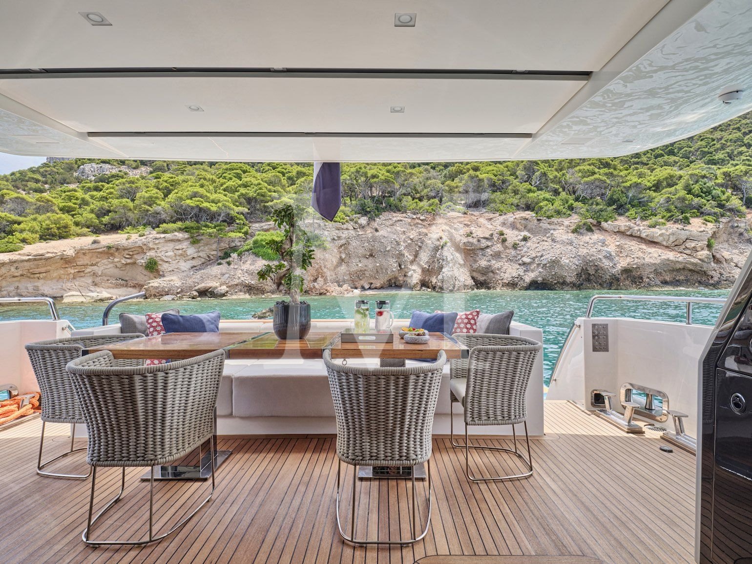 Charter yacht Alein greece aft deck view