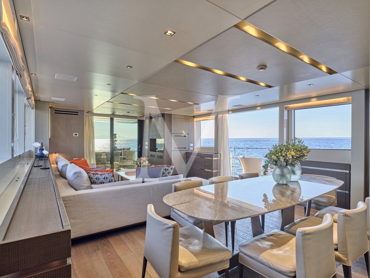 Charter yacht Alein greece salon overview
