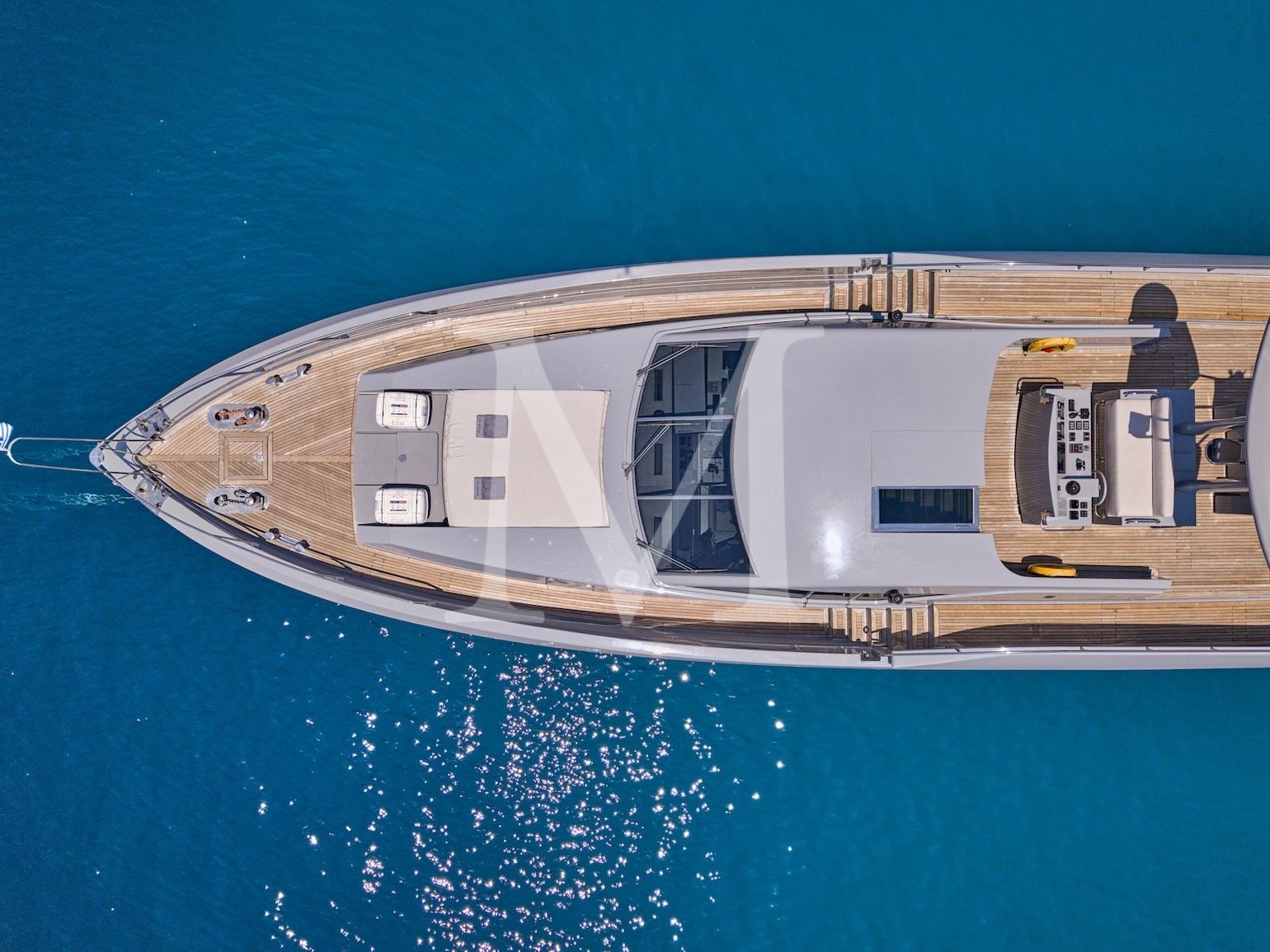 Not_Guilty_3_yacht_charter_aerial_bow