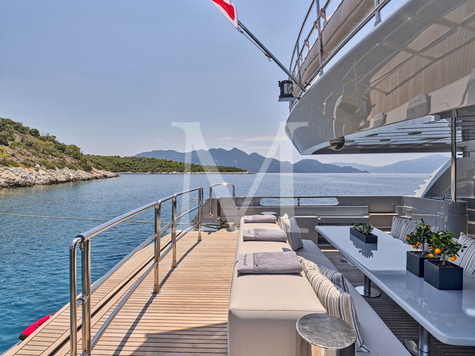 Not Guilty yacht aft deck