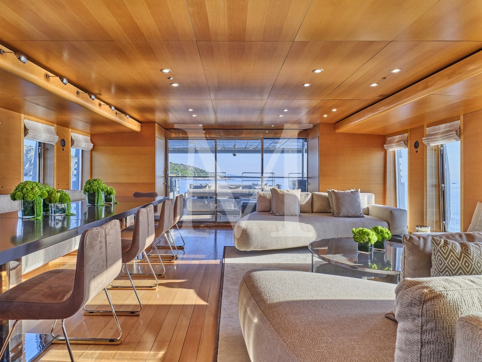 Not Guilty yacht salon looking aft