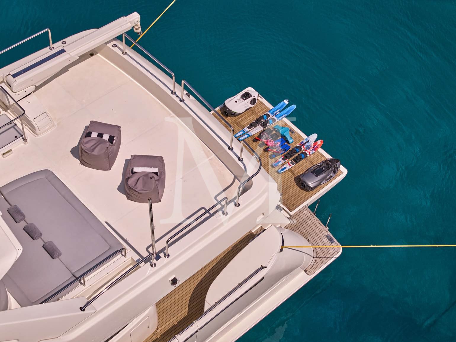 24m Ferretti Bon Bon charter greece flybridge aerial