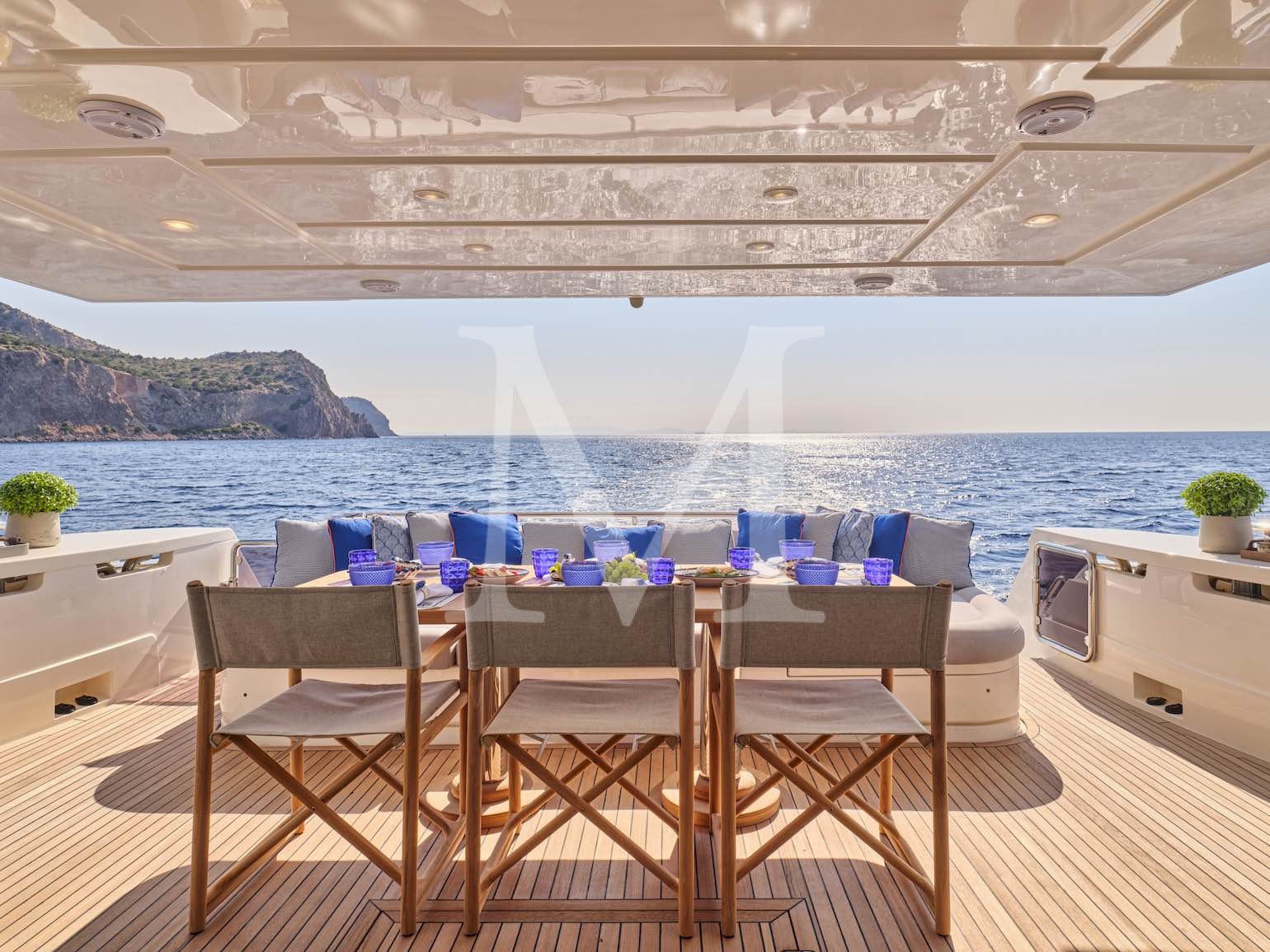 24m Ferretti Bon Bon charter greece aft deck